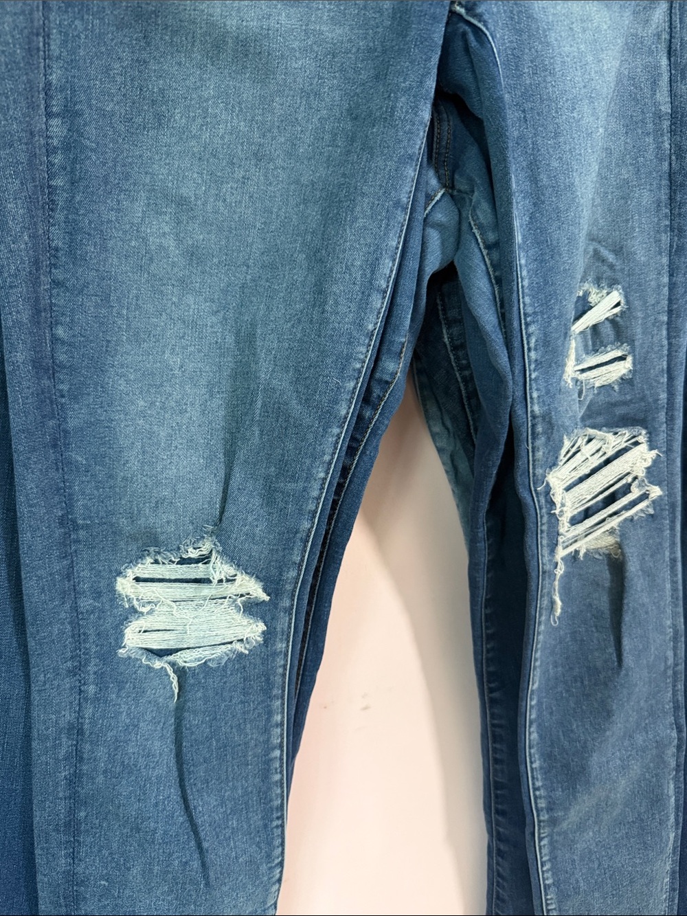 American Eagle Outfitters Blue Distressed Flare Jeans - Picture 4 of 11